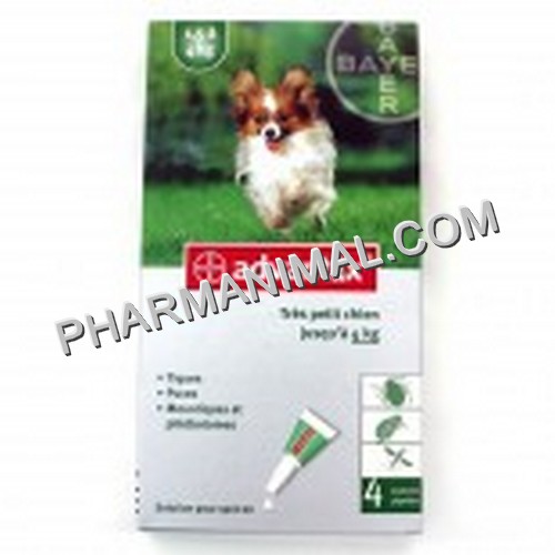 ADVANTIX CHIEN 0,4 ML (1,5-4)  	plaq/4    	sol ext